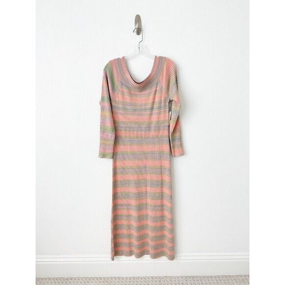 NWT Anthropologie Sweater Dress L Maxi Rainbow - Picture 5 of 11